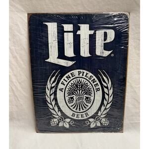 Lite Miller A Fine Pilsner Beer Brew Bottle Logo 2017 Metal Tin Sign Made USA